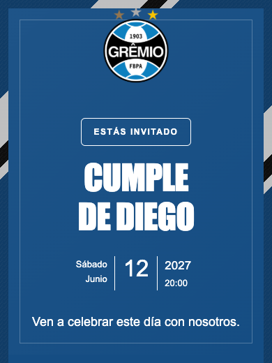 Invitación online Grêmio