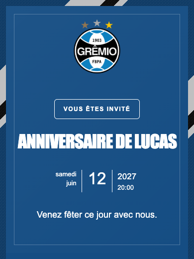 Invitation numérique: Grêmio — Football