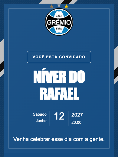 Convite online Grêmio