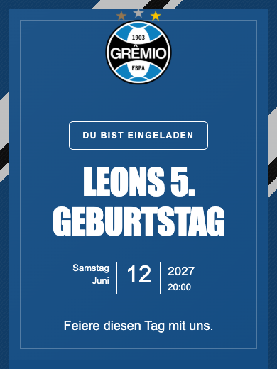 Digitale Geburtstagseinladung: Grêmio