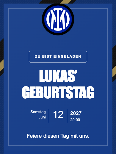 Digitale Geburtstagseinladung: Inter Mailand