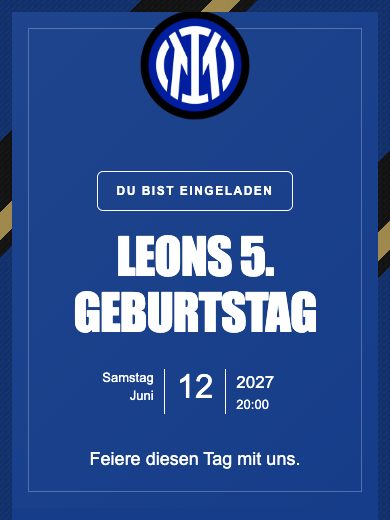 Digitale Geburtstagseinladung: Inter Mailand