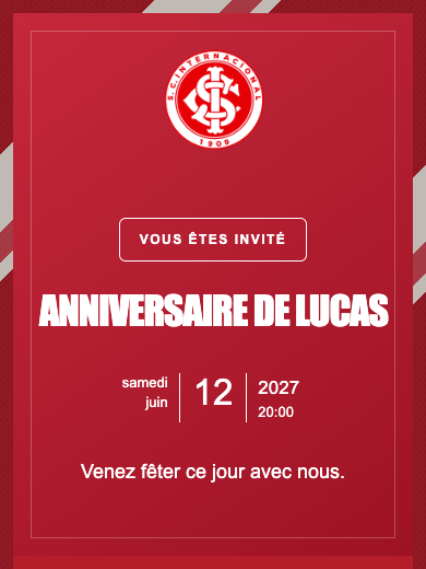 Invitation numérique: Internacional — Football