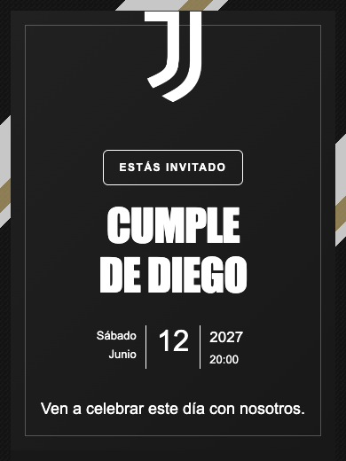 Invitación online Juventus