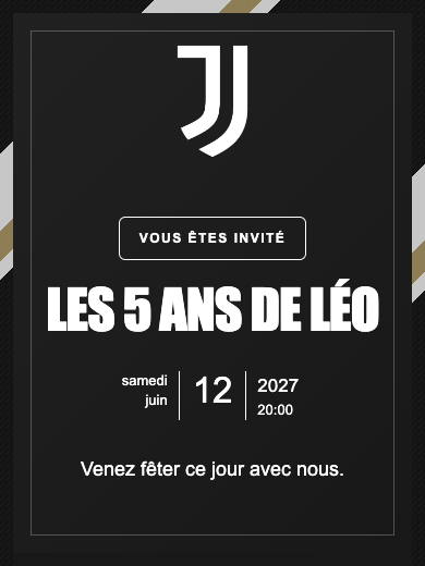 Invitation d’anniversaire numérique: Juventus