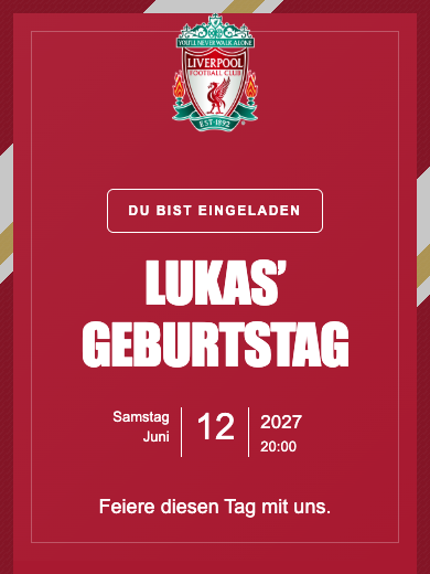 Digitale Einladung: Liverpool — Fußball