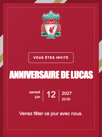 Invitation d’anniversaire numérique: Liverpool