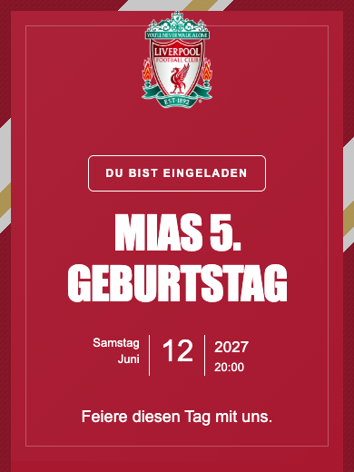 Digitale Geburtstagseinladung: Liverpool