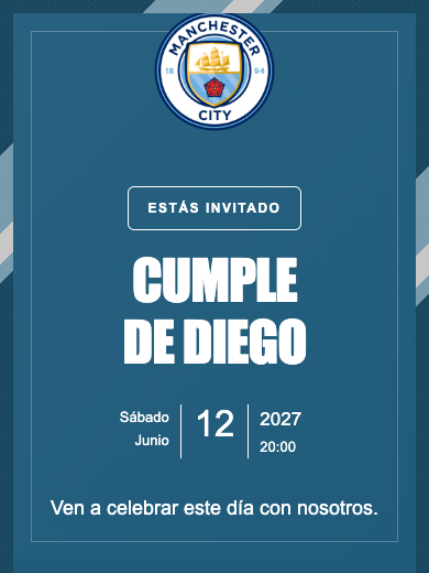 Invitación online Manchester City