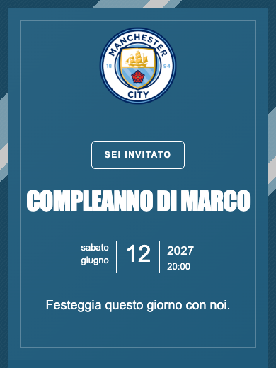 Invito digitale: Manchester City — Calcio
