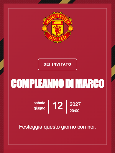 Invito digitale di compleanno: Manchester United