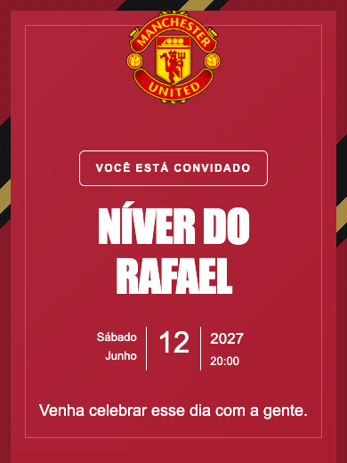 Convite online Manchester United