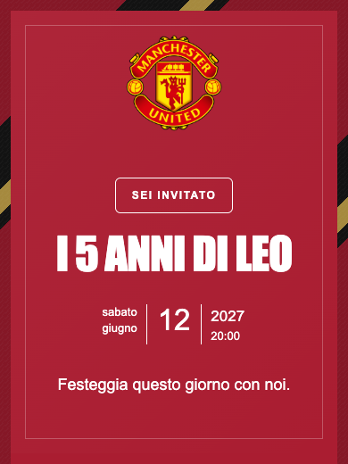 Invito digitale di compleanno: Manchester United