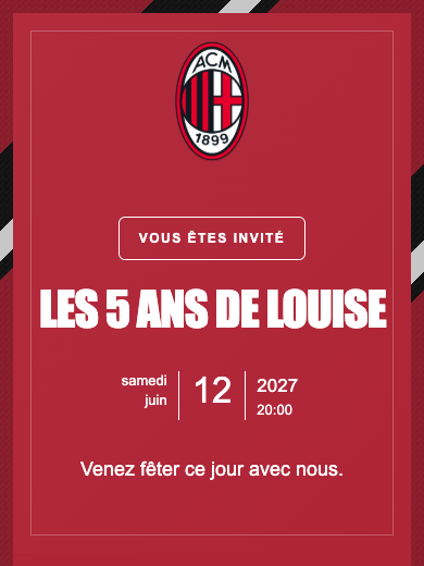 Invitation d’anniversaire numérique: Milan