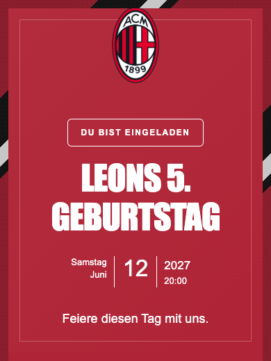 Digitale Geburtstagseinladung: Milan