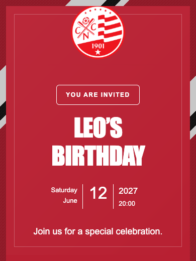 Digital birthday invitation: Náutico