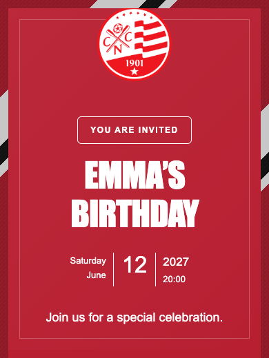 Digital birthday invitation: Náutico