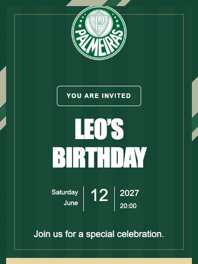 Palmeiras online invitation