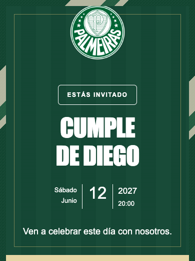 Invitación online Palmeiras