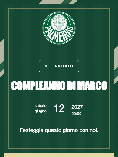 Invito digitale di compleanno: Palmeiras