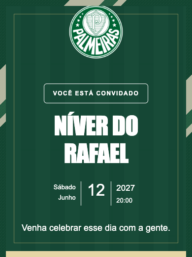 Convite online Palmeiras