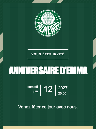 Invitation d’anniversaire numérique: Palmeiras