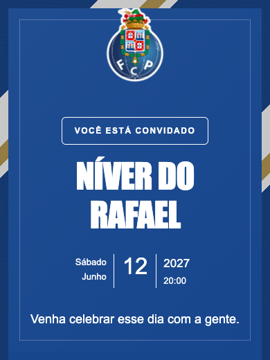Convite digital de aniversário: Porto