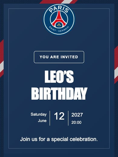PSG online invitation