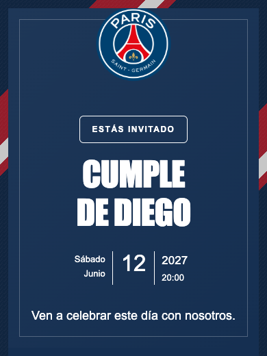 Invitación online PSG