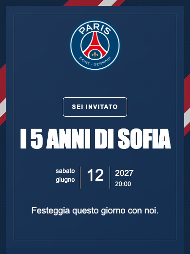 Invito digitale di compleanno: PSG