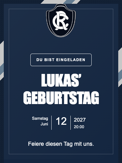 Digitale Geburtstagseinladung: Remo