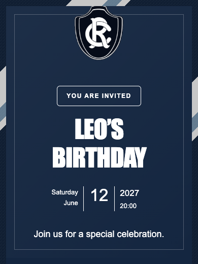 Digital birthday invitation: Remo