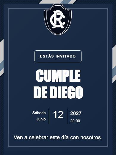 Invitación digital de cumpleaños: Remo