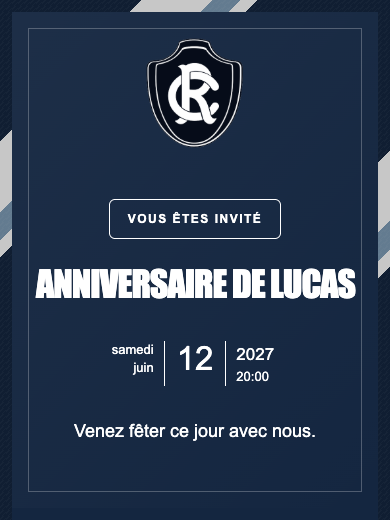 Invitation d’anniversaire numérique: Remo