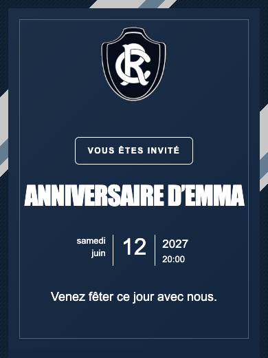 Invitation d’anniversaire numérique: Remo