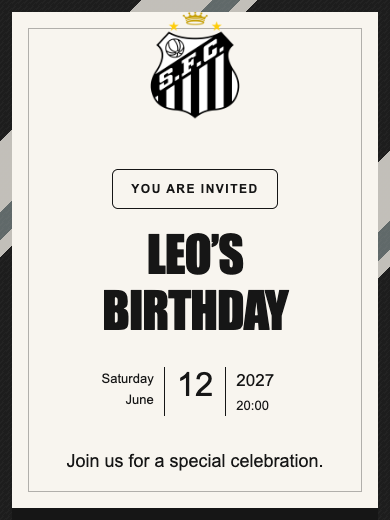 Santos online invitation