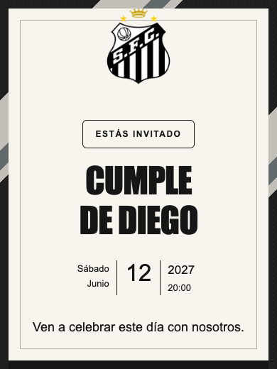 Invitación online Santos