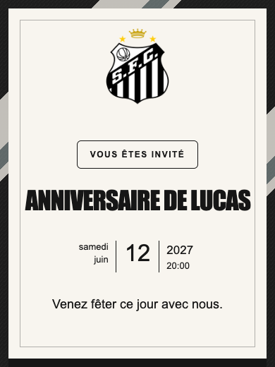 Invitation d’anniversaire numérique: Santos