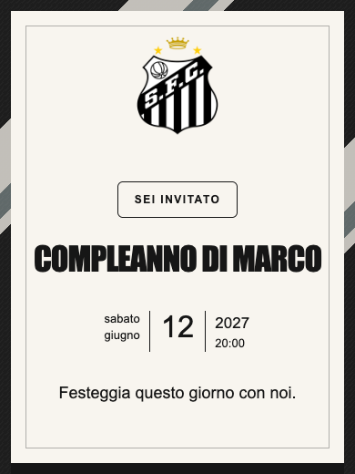 Invito digitale di compleanno: Santos