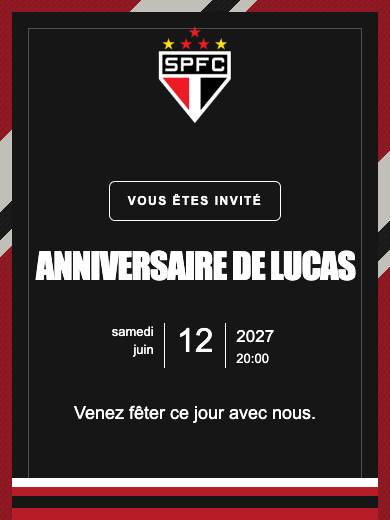 Invitation d’anniversaire numérique: São Paulo