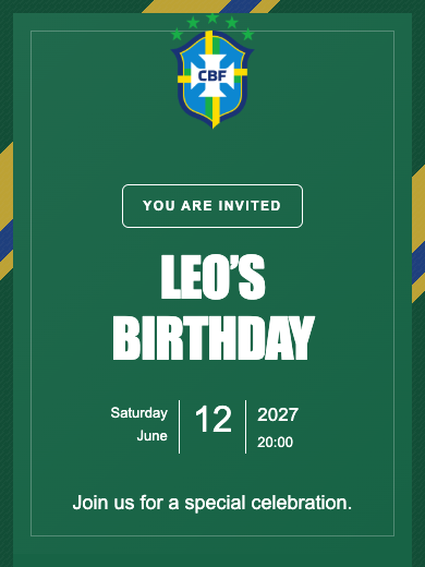Brazil National Team online invitation