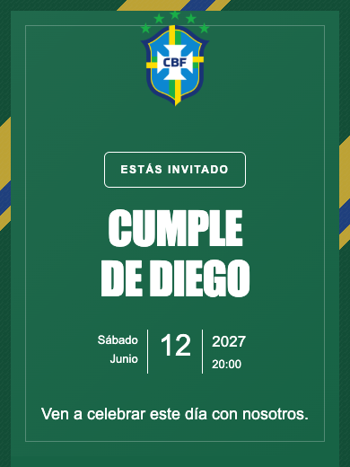 Invitación online Selección de Brasil