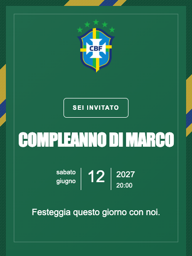 Invito digitale di compleanno: Nazionale · Brasile