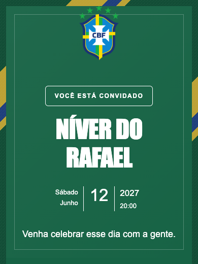 Convite online Seleção Brasil
