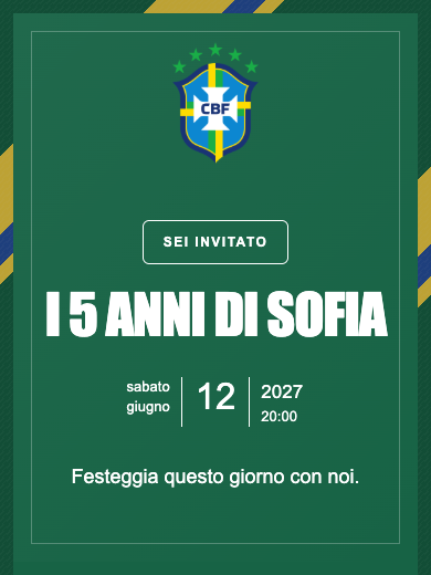 Invito digitale di compleanno: Nazionale · Brasile