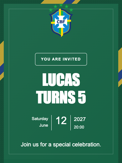 Brazil National Team online invitation