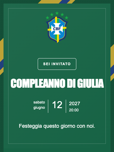 Invito digitale di compleanno: Nazionale · Brasile