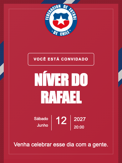 Convite online Seleção Chile