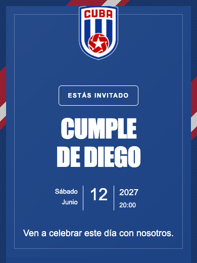 Invitación online Selección de Cuba