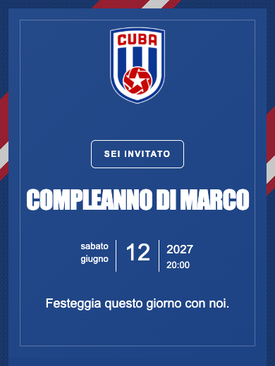 Invito digitale: Nazionale · Cuba — Calcio